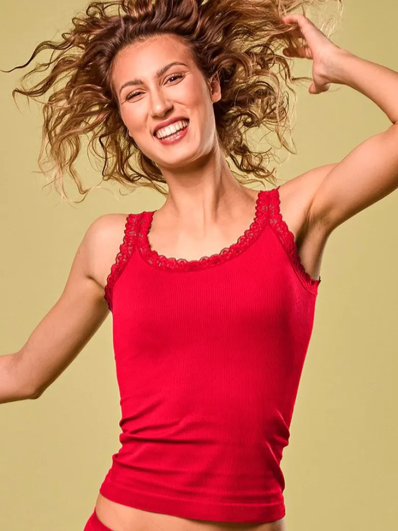 Camiseta mujer Focenza Caraco Pizzo 217 Rojo