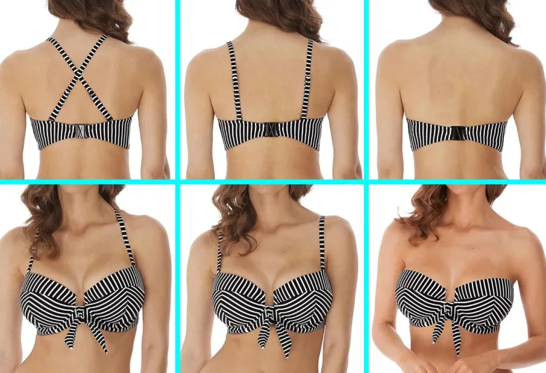 Parte de arriba Bikini Freya Swim Beach Hut Bandeau con foam AS6791 Negro