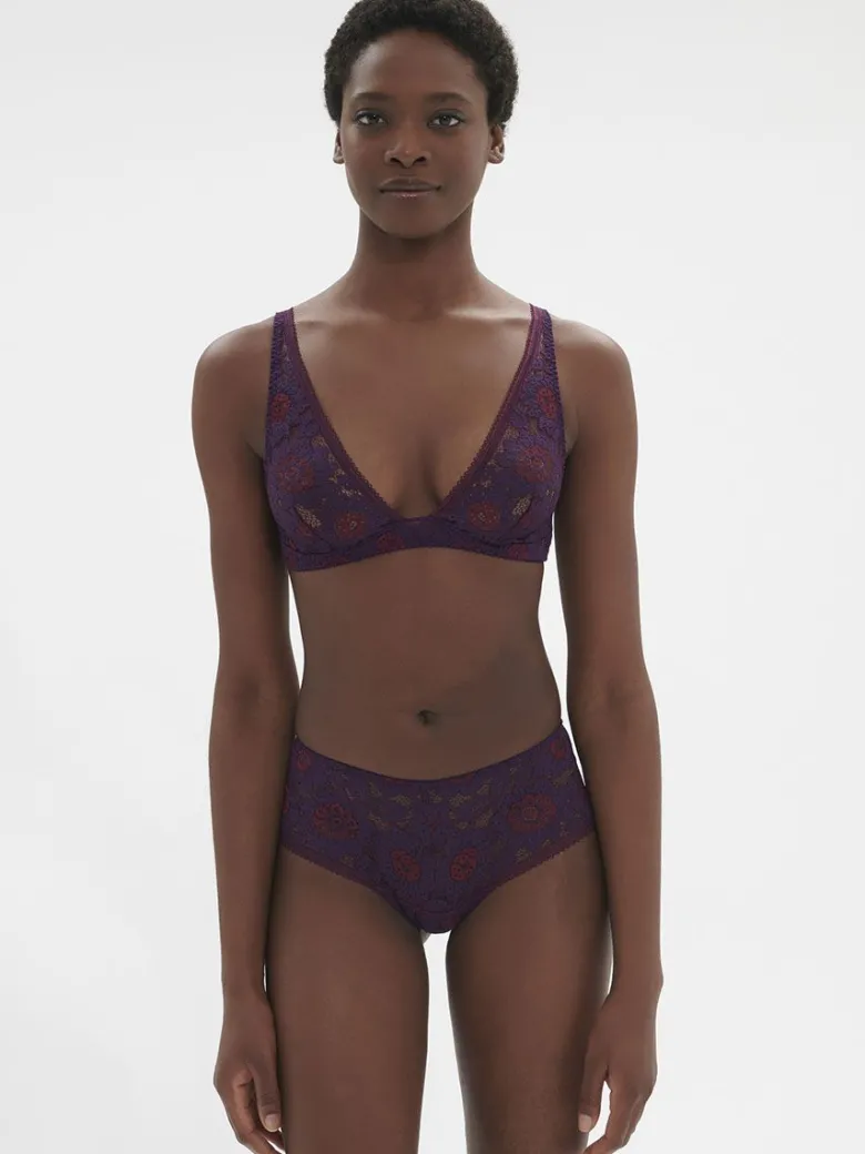 Sujetador sin aros Simone Perele Festive Bralette 1E1250 Violet Euphoria